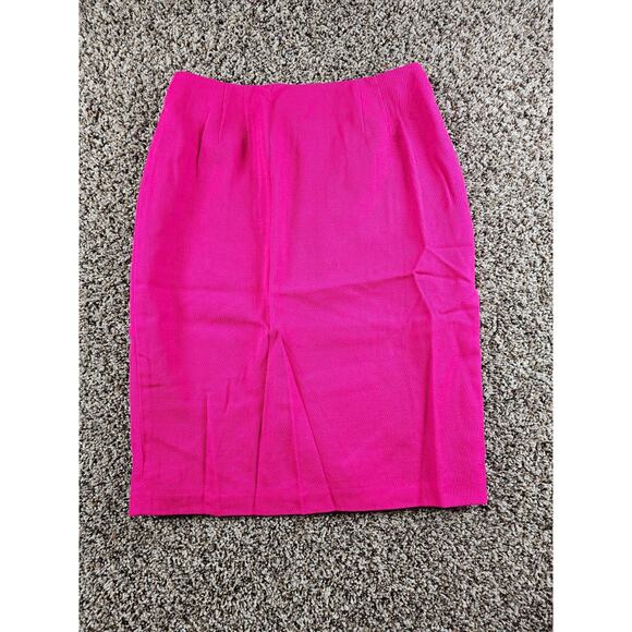 Linda Allard Ellen Tracy Dresses & Skirts - Linda Allard by Ellen Tracy Womens 12 Midi Wool Blend Pencil Skirt Bright Pink